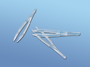 Pinzeta plastová, jednorázová, transparentní 12,5cm, sterilní (100ks/bal)